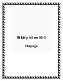 Bí kiếp tối ưu SEO Onpage