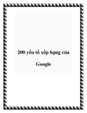 200 yếu tố xếp hạng của Google