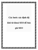 Các bước xác định độ khó từ khoá SEO để báo giá SEO