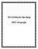 10 Lời khuyên tận dụng SEO với google