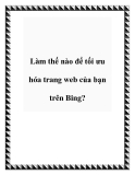 Làm thế nào để tối ưu hóa trang web của bạn trên Bing?