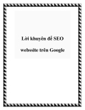 Lời khuyên để SEO webssite trên Google