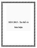 SEO 2013 - Xu thế và bàn luận