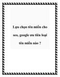 Lựa chọn tên miền cho seo, google ưu tiên loại tên miền nào ?