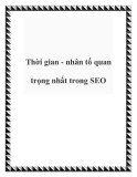 Thời gian - nhân tố quan trọng nhất trong SEO