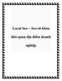 Local Seo – Seo từ khóa liên quan địa điểm doanh nghiệp