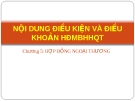 NỘI DUNG ĐIỀU KIỆN VÀ ĐIỀU KHOẢN HỢP ĐỒNG NGOẠI THƯƠNG