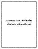 Avidemux 2.6.0 : Phần mềm chỉnh sửa video miễn phí