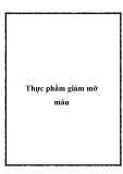 Thực phẩm giảm mỡ máu