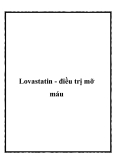 Lovastatin - điều trị mỡ máu