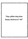 Thực phẩm tăng hàm lượng cholesterol “tốt”