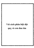 Vài cách phân biệt đột quỵ và cơn đau tim