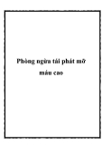 Phòng ngừa tái phát mỡ máu cao