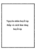 Nguyên nhân huyết áp thấp và cách làm tăng huyết áp