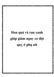 Hoa quả và rau xanh giúp giảm nguy cơ đột quỵ ở phụ nữ