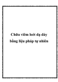 Chữa viêm loét dạ dày bằng liệu pháp tự nhiên - Lương y Võ Hà