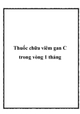 Thuốc chữa viêm gan C trong vòng 1 tháng