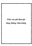 Giày cao gót làm gia tăng chứng viêm khớp