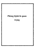 Phòng bệnh là quan trọng