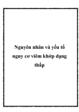 Nguyên nhân và yếu tố nguy cơ viêm khớp dạng thấp