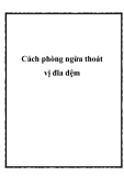 Cách phòng ngừa thoát vị đĩa đệm