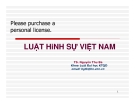 Bài giảng Pháp luật đại cương - Chương 7: Luật hình sự Việt Nam