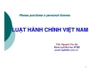 Bài giảng Pháp luật đại cương - Chương 5: Luật hành chính Việt Nam