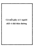 Cứ mỗi giây có 1 người chết vì đái tháo đường