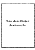 Nhiễm khuẩn tiết niệu ở phụ nữ mang thai