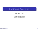 Cơ sở lý thuyết truyền tin 2004 - Chương 5: Mã hóa nguồn