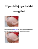 Hạn chế bị rạn da khi mang thai 