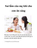 Sai lầm của mẹ khi cho con ăn sáng 