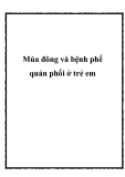 Mùa đông và bệnh phế quản phổi ở trẻ em