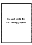 Trà xanh có thể diệt virus cúm ngay lập tức