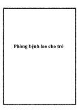 Phòng bệnh lao cho trẻ