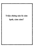 Triệu chứng nào là cảm lạnh, cảm cúm?