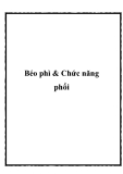 Béo phì & Chức năng phổi