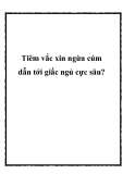 Tiêm vắc xin ngừa cúm dẫn tới giấc ngủ cực sâu?