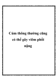 Cúm thông thường cũng có thể gây viêm phổi nặng