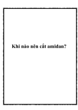 Khi nào nên cắt amidan?