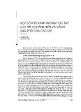 Báo cáo "Một số khó khăn trong học tập của trẻ vị thành niên và cách ứng phó của các em " 