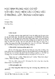 Báo cáo "Học sinh trung học cơ sở với việc thực hiện các công việc ở trường, lớp, trong nhóm bạn "