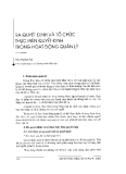 Báo cáo " Ra quyết định và tổ chức thực hiện nghị quyết trong hoạt động quản lý" 