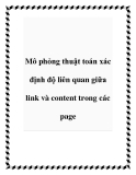 Mô phỏng thuật toán xác định độ liên quan giữa link và content trong các page