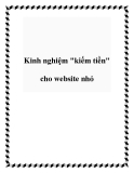 Kinh nghiệm "kiếm tiền" cho website nhỏ