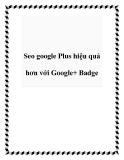 Seo google Plus hiệu quả hơn với Google+ Badge
