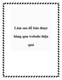 Làm sao để bán được hàng qua website hiệu quả