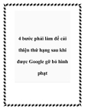 4 bước phải làm để cải thiện thứ hạng sau khi được Google gỡ bỏ hình phạt