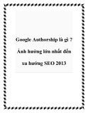 Google Authorship là gì ? Ảnh hưởng lớn nhất đến xu hướng SEO 2013