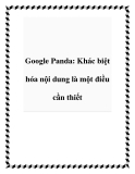 Google Panda: Khác biệt hóa nội dung là một điều cần thiết